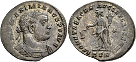 Maximianus, first reign, 286-305. Follis (Silvered bronze, 29 mm, 9.20 g, 12 h), Treveri, circa 300-301. IMP MAXIMIANVS P F AVG Laureate and cuirassed...