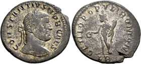Constantius I, as Caesar, 293-305. Follis (Silvered bronze, 28 mm, 7.35 g, 5 h), Lugdunum, circa 295. CONSTANTIVS NOB CAES Laureate head of Constantiu...