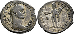 Maximianus, first reign, 286-305. Follis (Silvered bronze, 27 mm, 7.52 g, 5 h), Lugdunum, circa 296. IMP C MAXIMIANVS AVG Laureate head of Maximianus ...