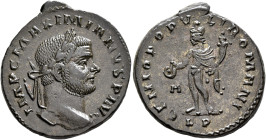 Maximianus, first reign, 286-305. Follis (Silvered bronze, 27 mm, 10.56 g, 12 h), Lugdunum, circa 297. IMP C MAXIMIANVS P AVG Laureate head of Maximia...