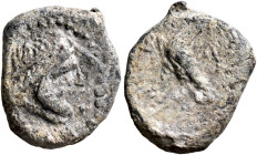 PTOLEMAIC EGYPT (?). Circa 1st century BC. Tessera (Lead, 17 mm, 3.84 g, 12 h). Diademed head of Zeus to right. Rev. B-A Eagle standing to left, wings...
