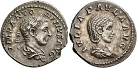 BECKER RESTRIKES. Elagabalus, with Julia Paula, 218-222. 'Aureus' (Silver, 19 mm, 3.53 g, 12 h), dies by Carl Wilhelm Becker (1772-1830). IMP ANTONINV...