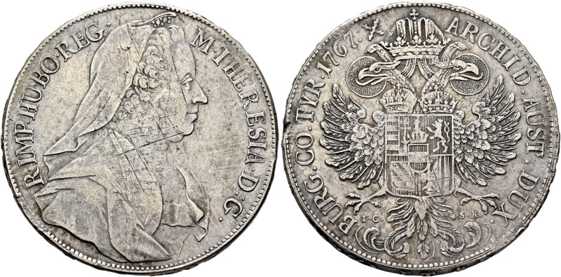 AUSTRIA. Holy Roman Empire. Maria Theresia, Empress, 1740-1780. Taler 1767 (Silv...
