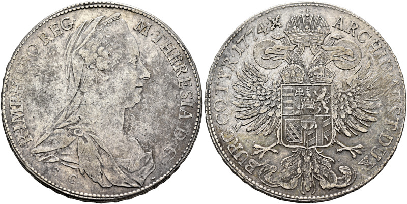 AUSTRIA. Holy Roman Empire. Maria Theresia, Empress, 1740-1780. Taler 1774 (Silv...