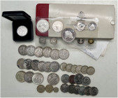 A lot containing 45 silver and copper nickel coins. All: World. 1062 g (packaging included). Fine to extremely fine. LOT SOLD AS IS, NO RETURNS. 45 co...