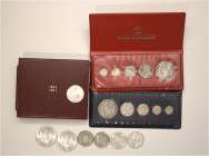 A lot containing 17 silver and copper nickel coins. All: World. 588 g (packaging included). Fine to FDC. LOT SOLD AS IS, NO RETURNS. 17 coins in lot.