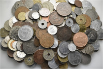 A lot containing 199 silver, bronze, copper nickel and aluminium coins. All: World. France, Germany, Greece, Hungary, Ireland, Italy, Japan, Mexico an...