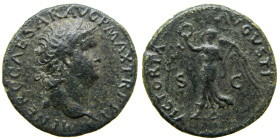 Nerón (54-68 dC). As. a/ IMP NERO CAESAR AVG P MAX TR P P P. r/ VICTORIA AVGVSTI S C. (Spink 1970v). 11,40 gr. 

MBC