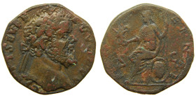 Septimio Severo (193-211 dC). Sestercio. a/ L SEPT SEV PERT AVG IMP V. r/ ROMA AETERANE S C. (Spink 6437). 14,70 gr. 

MBC/MBC-
