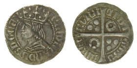 FERRAN II. (1479-1516). Barcelona. Croat. (Cru.VS 1139) (Cru.CG 3068a) anillo en 2º y 3º cuarto. 2,98 gr.

MBC-