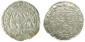 REYES CATÓLICOS (1474-1504) s/d. 1 real Granada G gótica. (AC 365) 3,40 gr Ar.

MBC