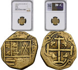 FELIPE IV (1621-1665) 2 Escudos NR R. Santa Fe de Nuevo Reino.(1642-1663) Colombia. AU 6.5 gr. NGC 8238077-017

XF40