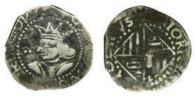 CARLOS II (1665-1700). s/d. Mallorca. 2 reales. (Cal. 584, mismo ejemplar) (Cru.C.G. 4914, mismo ejemplar mal descrito). 4,49 g. La leyenda del anvers...