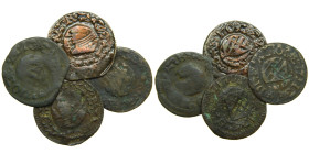 CARLOS III, PRETENDIENTE (1700-1714). 1708, 1709, 1710 y 1711. Barcelona. Lote de 4 monedas de Ardit. (AC 4, 5, 6 y 8). 

BC/EBC