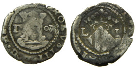 CARLOS III, PRETENDIENTE (1700-1714). 1707. Valencia. Divuitè. (AC 25). 1,55 gr. 

MBC