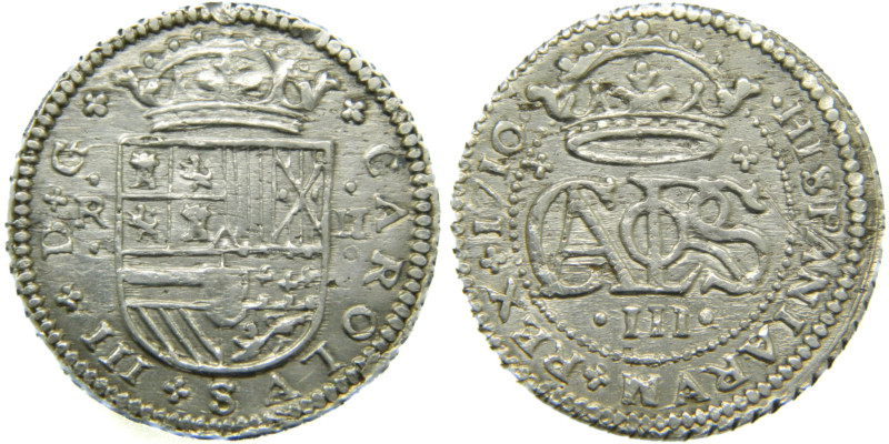 CARLOS III, PRETENDIENTE (1700-1714). 1710. Barcelona. 2 reales. (AC 31). 5,38 g...