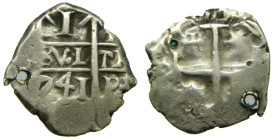 FELIPE V (1700-1746). 1741 P. Potosí. 1 real. (AC 604). 2.85 gr. Agujero.

MBC