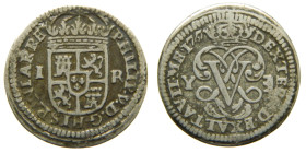 FELIPE V (1700-1746). 1707. Segovia Y. 1 real. (AC 621; JS J-05). 0 de la fecha pequeño. Escasa. 2,55 gr. 

MBC