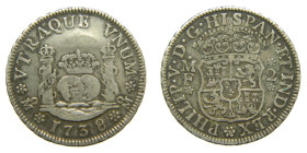 FELIPE V (1700-1746). 1738 MF. Mexico. 2 reales. Columnario. (AC 820). 6,62 gr.

MBC+