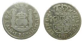 FELIPE V (1700-1746). 1743 M. Mexico. 2 reales. Columnario. (AC 829). 6,33 gr.

MBC-