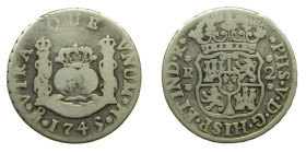FELIPE V (1700-1746). 1745 M. Mexico. 2 reales. Columnario. (AC 833). 6,14 gr.

BC