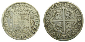 FELIPE V (1700-1746). 1732 PA. Sevilla. 2 reales. (AC 988). 5,56 gr. 

MBC