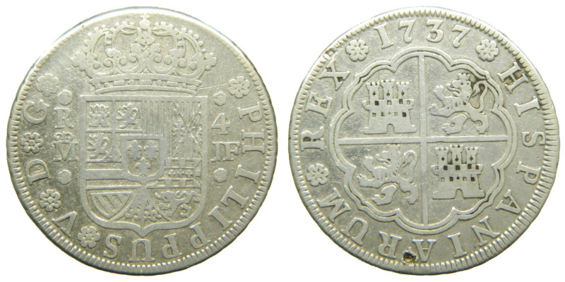 FELIPE V (1700-1746). 1737 JF. Madrid. 4 reales. (AC 1066). 12,71 gr.

MBC