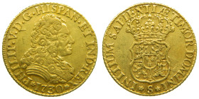 FELIPE V (1700-1746). 1730. Sevilla. 2 escudos. Sin indicador de valor ni ensayador. (AC 1984). Au 6,19 gr.

MBC+