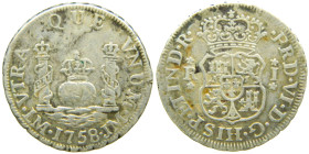 FERNANDO VI (1746-1759). 1758 JM. Lima. 1 real. Columnario. (AC 162). 3,32 gr.

MBC