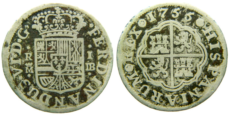 FERNANDO VI (1746-1759). 1755 JB. Madrid. 1 real. (AC 179). 2,29 gr. 

BC-