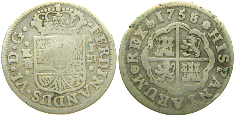 FERNANDO VI (1746-1759). 1758 JB. Madrid. 1 real. (AC 182). 2,64 gr. 

BC-