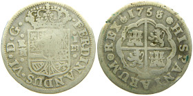 FERNANDO VI (1746-1759). 1758 JB. Madrid. 1 real. (AC 182). 2,64 gr. 

BC-