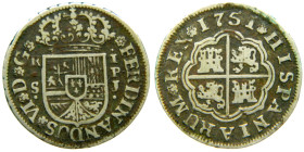 FERNANDO VI (1746-1759). 1751 PJ. Sevilla 1 real. (AC 236). 2,83 gr. 

MBC-