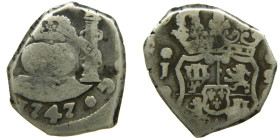 FERNANDO VI (1746-1759). 1747 J. Guatemala. 2 reales. Columnario. (AC 244). 6,53 gr. 

BC