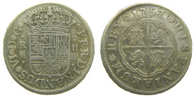 FERNANDO VI (1746-1759). 1757 JB. Madrid. 2 reales. (AC 281). 5,67 gr. 

MBC