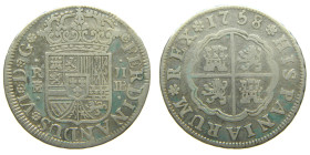 FERNANDO VI (1746-1759). 1758 JB. Madrid. 2 reales. (AC 282). 5,66 gr. 

n.a.