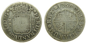 FERNANDO VI (1746-1759). 1759 JB. Madrid. 2 reales. (AC 283). 5,47 gr. 

MBC-