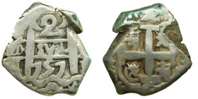 FERNANDO VI (1746-1759). 1757 q. Potosí. 2 reales. (AC 336). 6,5 gr. 

MBC