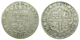 FERNANDO VI (1746-1759). 1754 PJ. Sevilla. 2 reales. (AC 341). 5,56 gr. 

MBC