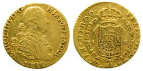 CARLOS IV (1788-1808). 1795 JJ. Santa Fe de Nuevo Reino. 1 escudo. (AC 1201). AU 2,90 gr. Ex aureo calico 10/19

MBC