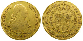 CARLOS IV (1788-1808). 1795 MF. Madrid. 2 escudos. (AC 1285). AU 6,83 gr.

MBC