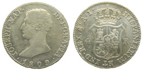 JOSE NAPOLEON (1808-1813). 1809 AI. Madrid. 4 reales. (AC 13). 5,85 gr. 

MBC+