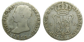 JOSE NAPOLEON (1808-1813). 1812 RS/AI. Madrid. 4 reales. (AC 19). 5,72 gr. 

MBC