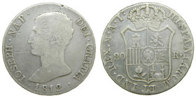 JOSE NAPOLEON (1808-1813). 1812 AI. Madrid. 20 reales. (AC 43). 26,50 gr. 

BC/MBC