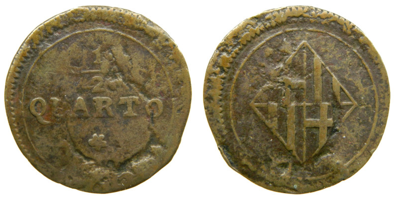 CATALUNYA NAPOLEONICA (1808-1814). SF. Barcelona. 1/2 cuarto. (AC 1)

BC+