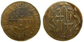 CATALUNYA NAPOLEONICA (1808-1814). 1812. Barcelona. 4 cuartos. (AC 20).

MBC+