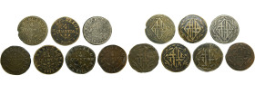 CATALUNYA NAPOLEONICA (1808-1814). 1808, 1809, 1810, 1811, 1812, 1813 y 1814. Barcelona. Lote 7 monedas de 4 cuartos. Fundidos. (AC 23, 24, 25, 26, 27...