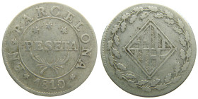 CATALUNYA NAPOLEONICA (1808-1814). 1810/09. Barcelona. 1 peseta. (AC 35). 5,31 gr. 

MBC-