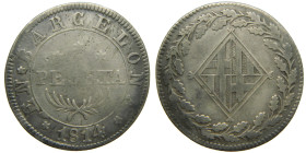 CATALUNYA NAPOLEONICA (1808-1814). 1814. Barcelona. 1 peseta. (AC 39). 5,32 gr. 

BC