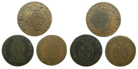 FERNANDO VII (1808-1833). 1811 y 1813 Cuarto y 1/2 y 1813 de 2 cuartos. (AC 5, 6, 7). 

BC/MBC